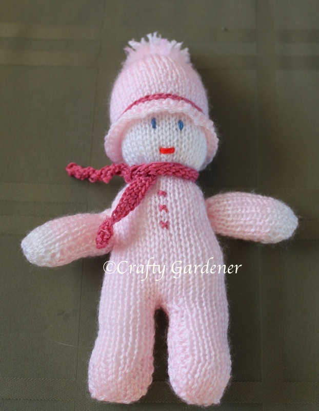knitted dolly at craftygardener.ca