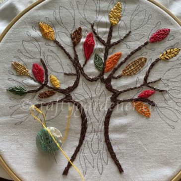 Embroidery: Autumn Tree Progress