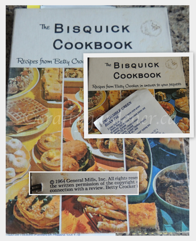 A Betty Crocker Bisquick cookery book from 1964 at craftygardener.ca