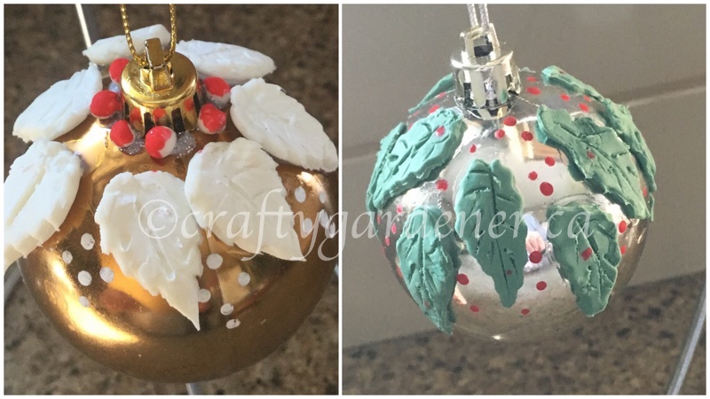 ornament decorated with cold porcelain dough at craftygardener.ca