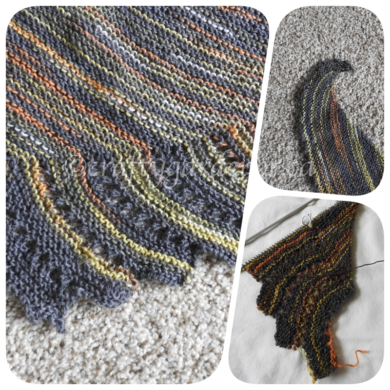 Knitting the Close to You shawl at craftygardener.ca