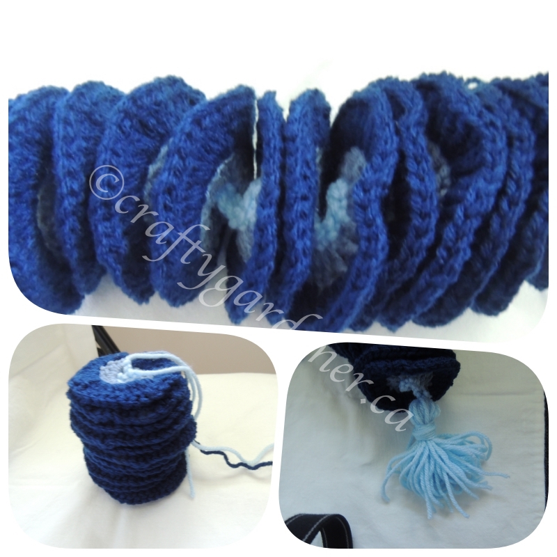 How to make a crochet wind spinner at craftygardener.ca