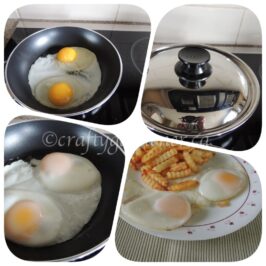 cooking perfect fried eggs at craftygardener.ca