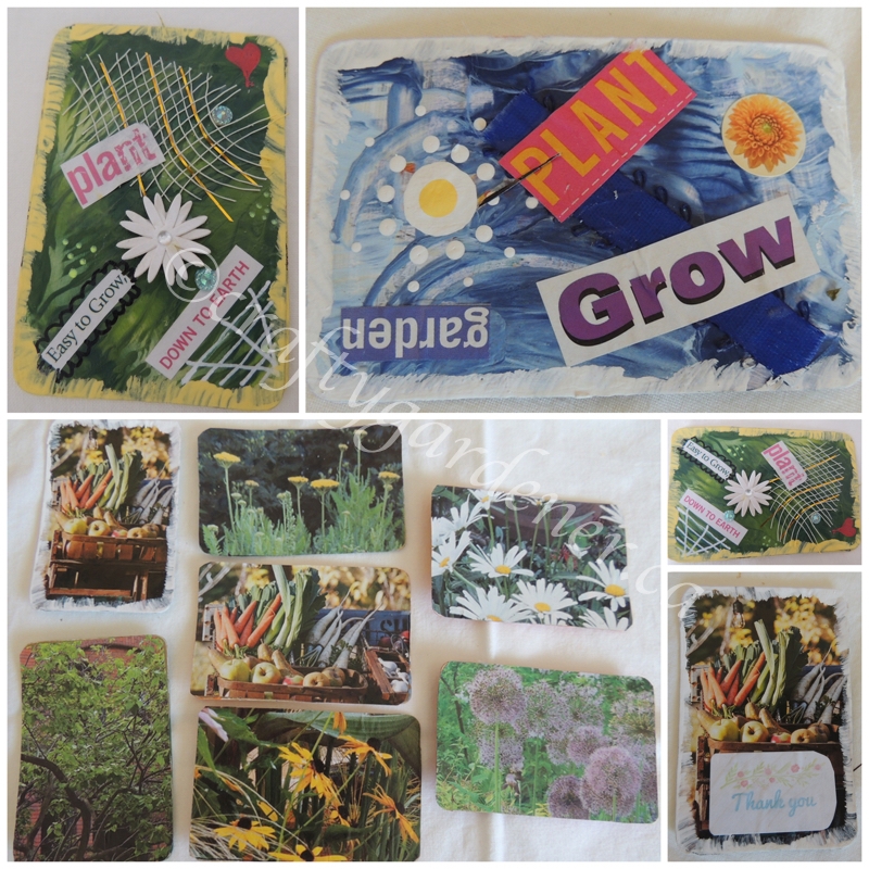making gardening related thankyou cards at craftygardener.ca