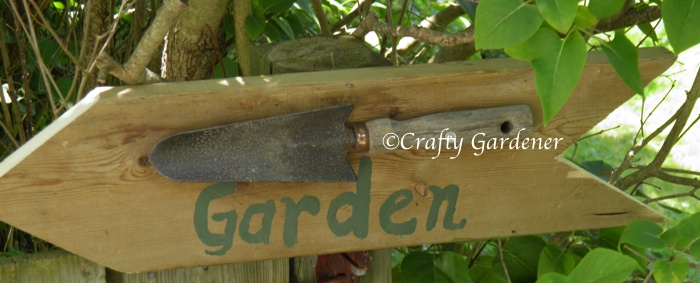 a garden sign at craftygardener.ca