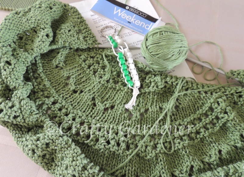 summer flies knitting shawl made at craftygardener.ca