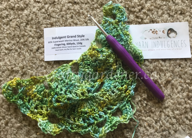 a crochet virus shawl at craftygardener.ca