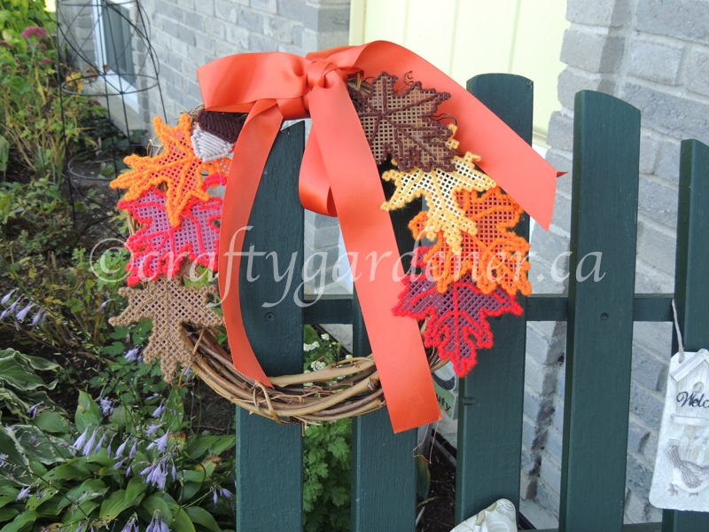 a fall leaf wreath at craftygardener.ca