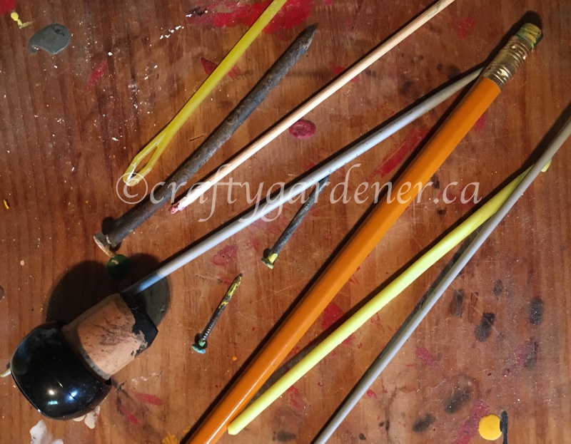 tools for mandala painting at craftygardener.ca