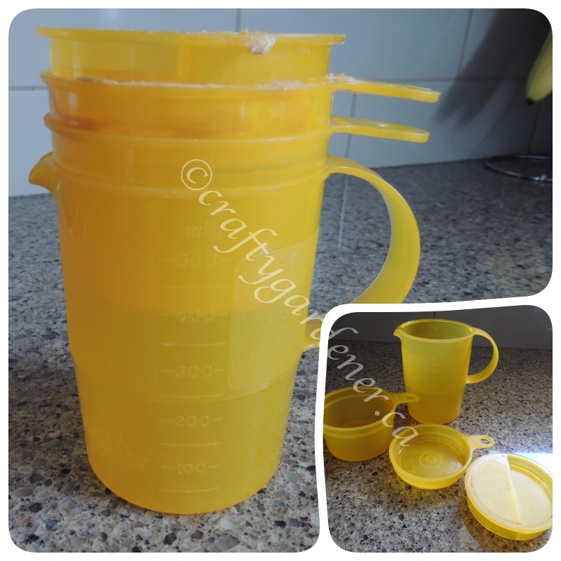my Tupperware measuring jug at craftygardener.ca