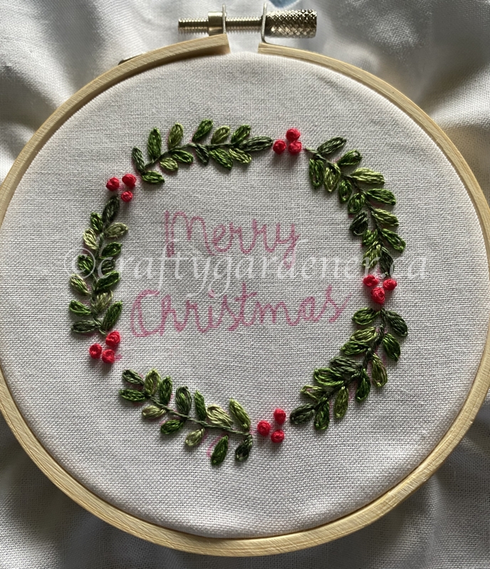 Christmas stitching at craftygardener.ca