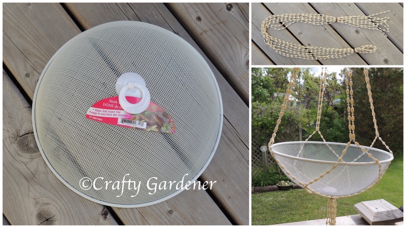 make a hanging mesh feeder at craftygardener.ca