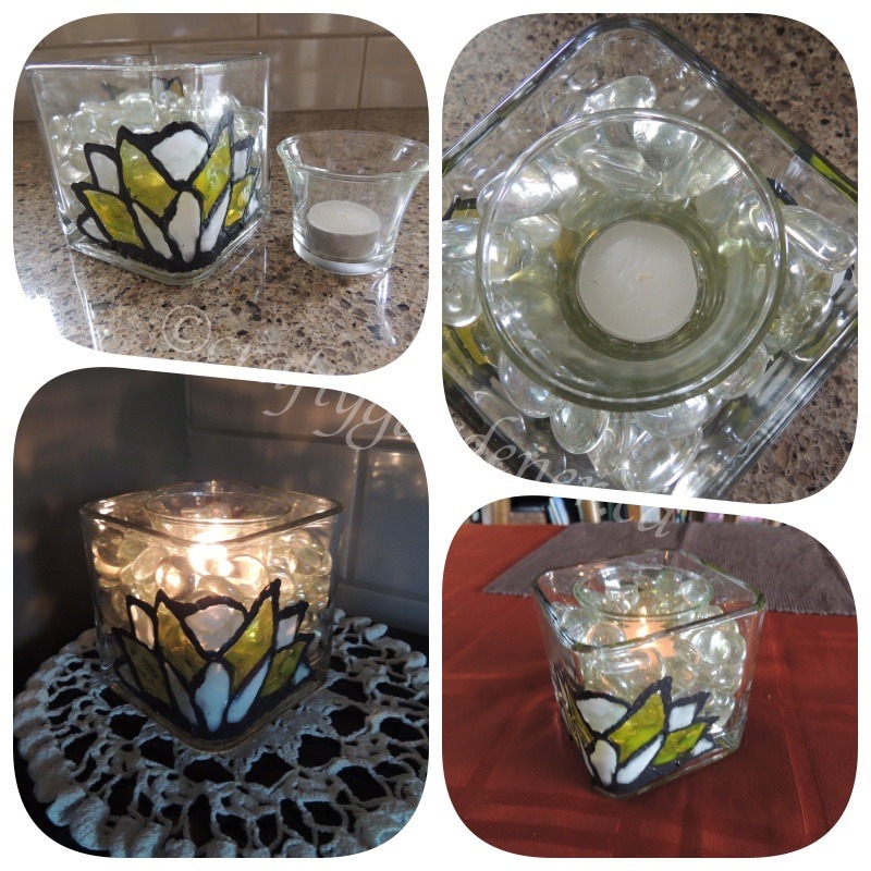 a painted container solar light at craftygardener.ca
