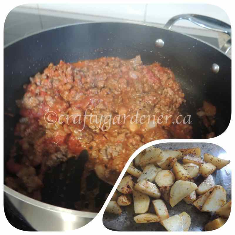 potato and ground beef casserole at craftygardener.ca