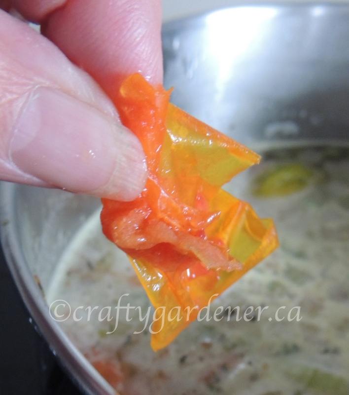using frozen tomatoes in soup at caftygardener.ca