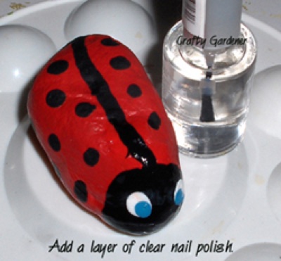 pet rock ladybugs at craftygardener.ca