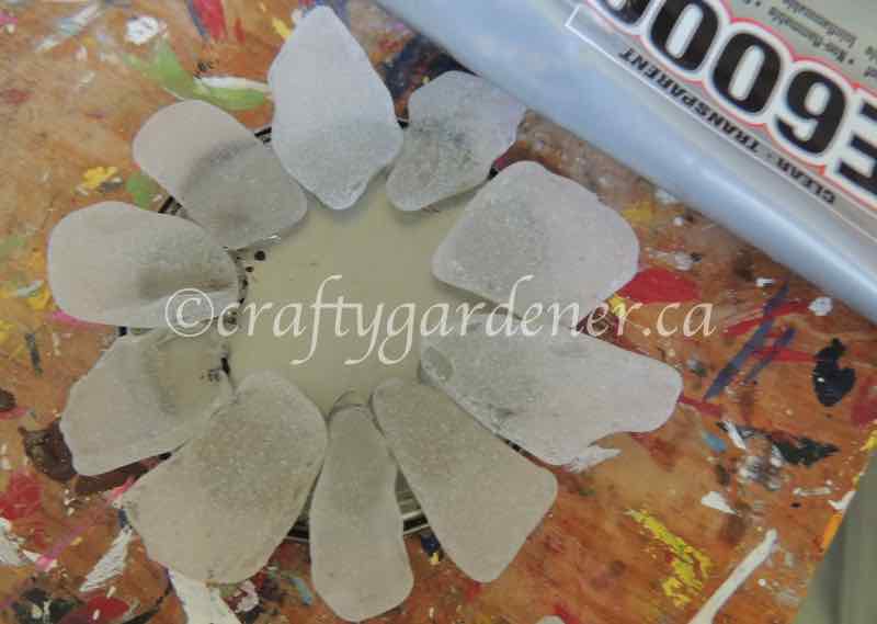sea glass flowers at craftygardener.ca