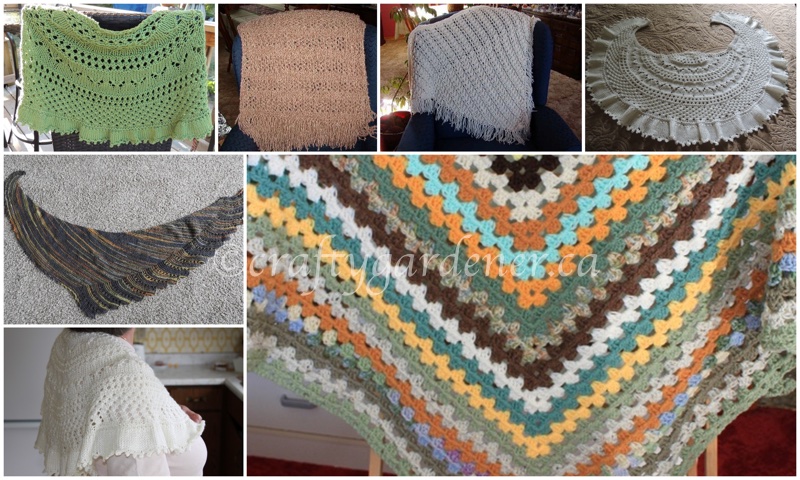 shawls made at craftygardener.ca