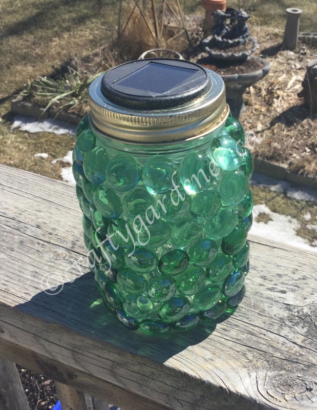 making a solar light jar at craftygardener.ca