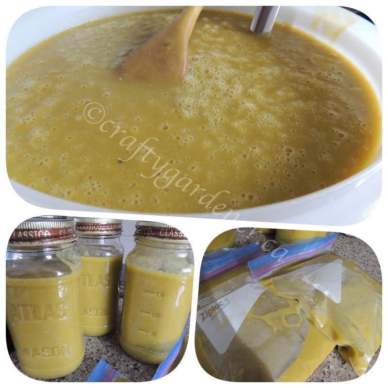 making split pea and sweet potato soup at craftygardener.ca