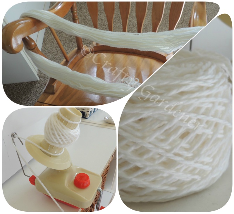 using the yarn winder at craftygardener.ca