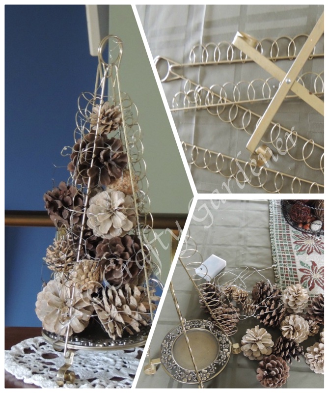 a little tree filled with pinecones at craftygardener.ca