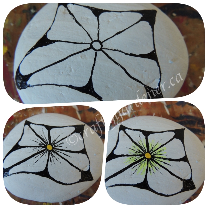 creating a zentangle flower at craftygardener.ca